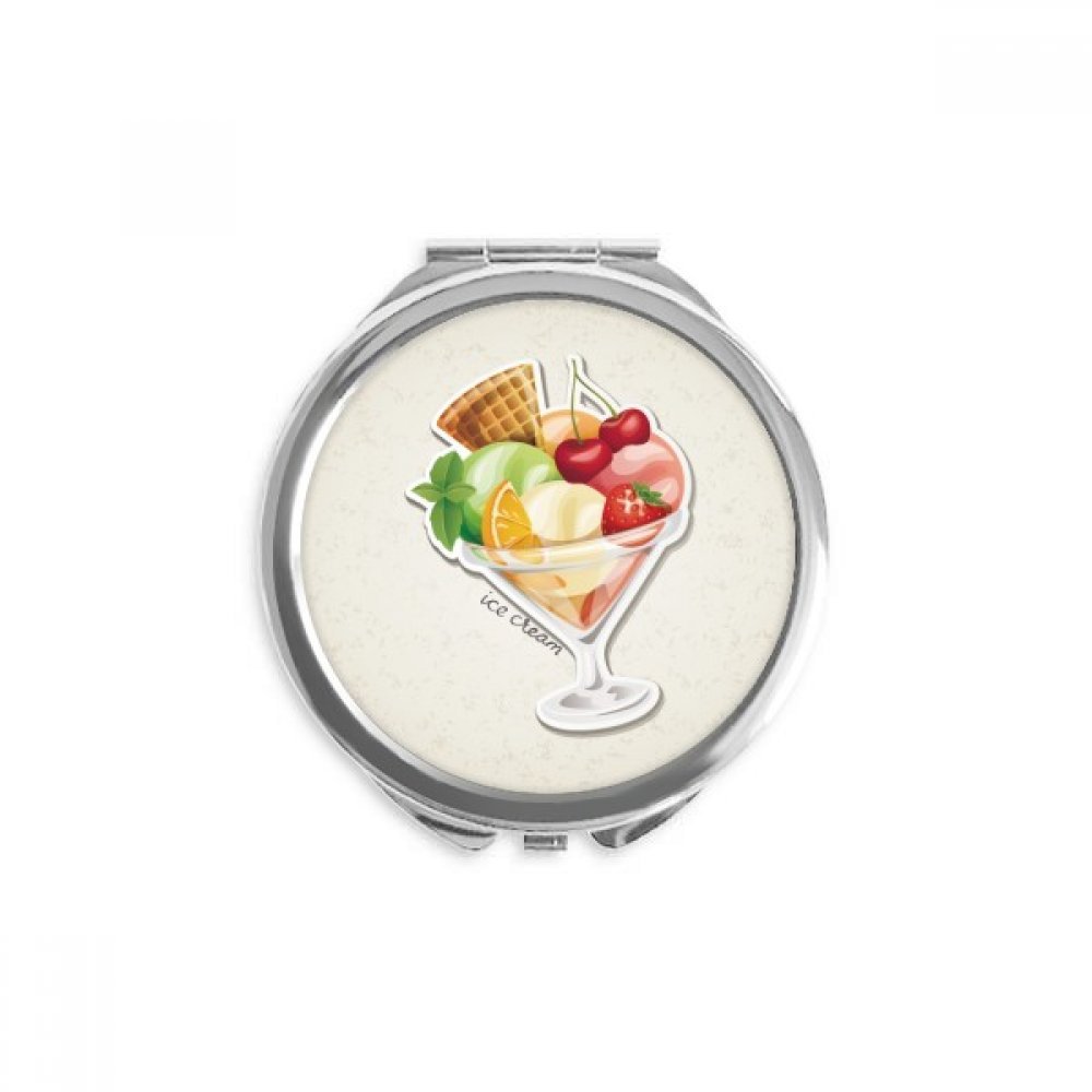 Espejo portátil de maquillaje redondo y compacto con diseño ergonómico de frutas 5