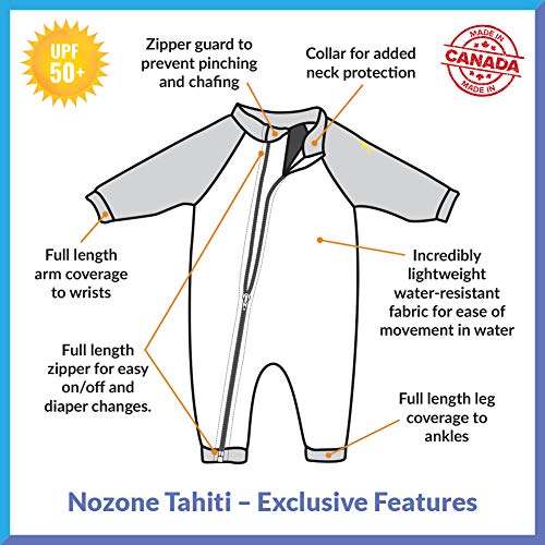 Nozone Tahiti Full Zip Sun Protective Baby Girl Swimsuit in Fuchsia/Bahama Pink, 18-24 Months - Thumbnail 3