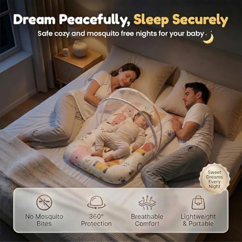 Image of StarAndDaisy 3 in 1 Baby Mosquito net for Sleeping - Newborn Mosquito net for Newborn Baby / / Washable Cotton Design, Soft and Comfortable Bed -Lion Print