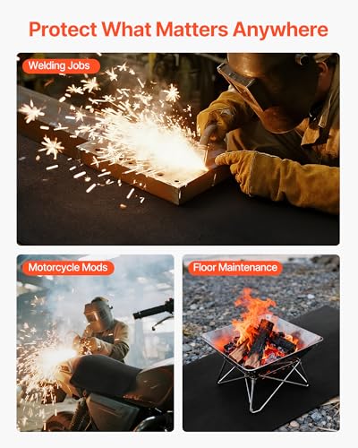 Image of VEVOR Carbon Felt Welding Blankets, 2-Pack 20 inch x 36 inch Flame Retardant Welding Blanket, Up to 1800F Heat Resistant Safety Protection Blanket, 3.5mm Thickened Carbon Fiber Fireproof Insulation Mat Pad