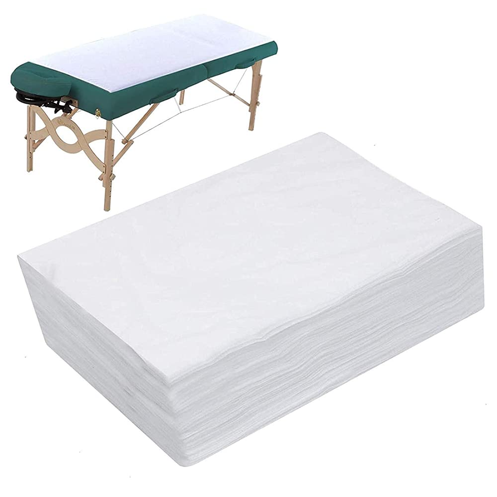 20 Pcs Disposable Non-Woven Spa Massage Bed Sheets 70x170cm Waterproof and Oil Proof Massage Table Sheets Thick Bed Cover Fabric Bed Pads for Spa Club Beauty Salon Hotels Tattoo Hospital Bed, White