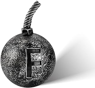 MillMB Initial Bomb Paperweight Humor Decor with Ball Paperweight Functional and Stylish Office Paperweight Gift for Office Co-Worker Boss,Student with Letter Paperweight Desk Decor(F)