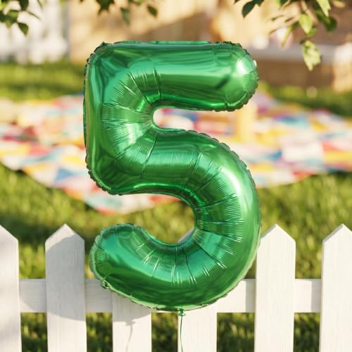 Image of YPSelected 32 Inch Large Foil Helium Number Balloon Birthday Wedding Party 0-9 (Green, 5)