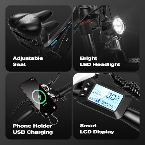 EDIKANI Electric Bike for Adults 27.5″ 1500W Peak Ebike 19.2Ah Battery Max 32Mph Electric Mountain Bike with Full Suspension 80 Miles E Bicycle for Commuter