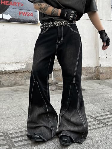 Men‘s Irregular Sutures Flared Jeans Bell Bottom Jeans Disco Pants 60s 70s Retro Trousers4
