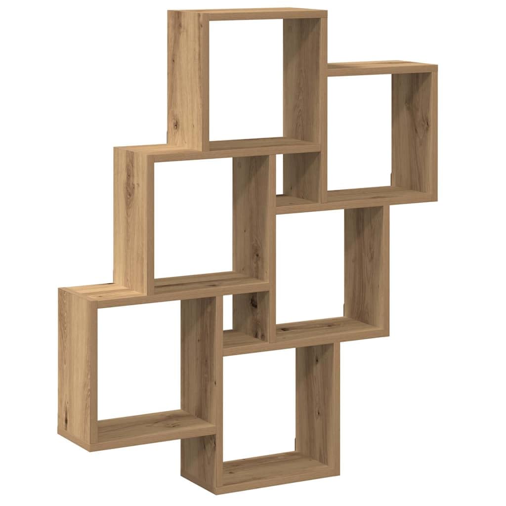 vidaXL Wall Cube Shelf Artisan Oak 78x15x93 cm Engineered Wood