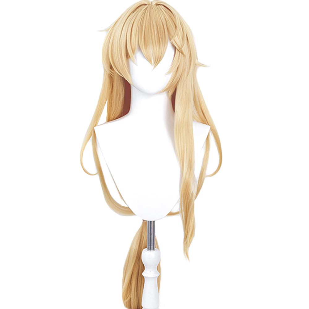 Red Long Hair Wig Curly Hair Clip Hair Buns Chopped Parted Bangs cos anime show simulation wig 75cm 29inch (Himeko-JZ)