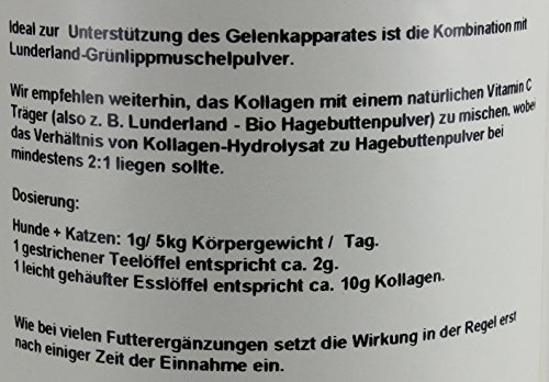 Lunderland Kollagen | 300 g | Einzelfuttermittel für Hunde & Katzen | 100 % Kollagen Hydrolysat
