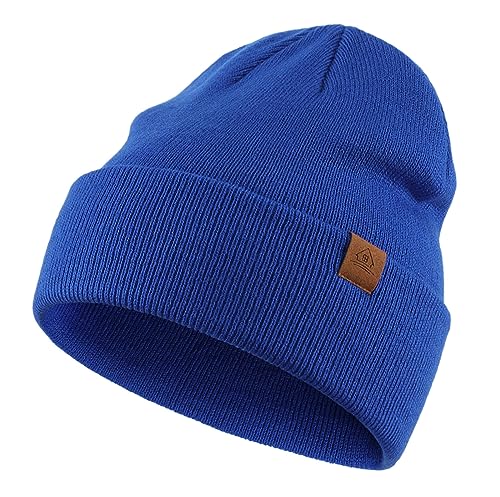 Image of Home Prefer Mens Winter Hats Acrylic Knit Cuff Beanie Cap Warm Womens Beanie Hat