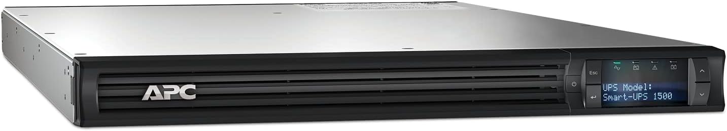 APC 1500VA Smart UPS with SmartConnect, 1U Rack Mount UPS, SMT1500RM1UC Sinewave Battery Backup, AVR, 120V, Line Interactive Uninterruptible Power Supply