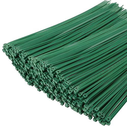 XINGO Confezione da 1000 Verde Fascette di Qualità per Uso Industriale, 300 mm x 4,8mm, Fascette in Plastica Regolabili Multiuso per Uso Interno ed Esterno