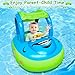 iGeeKid Inflatable Baby Pool Float with Canopy, Safty Seat for Infant Baby Swim Float Rings Car Shaped Swimming Pool Floaties for Babies Toddler Age of 6-36 Months (Light Blue)