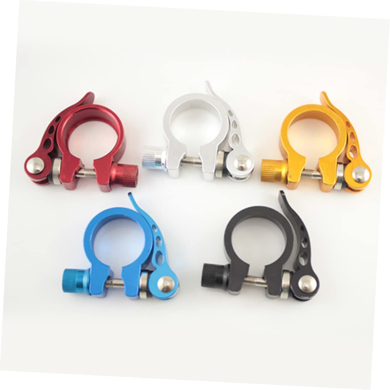 SUPVOX 31.8mm Aluminum Seatpost Clamp Kit Quick Release Road Bike Seatpost Clamp Fits 27.2mm 28.6mm