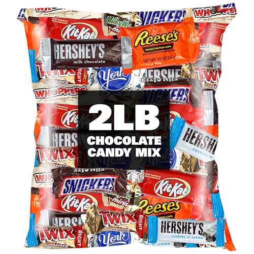 Image of Chocolate Candy Variety Pack, 2lb Bulk Chocolate Candies, Pinata Candy, Individually Wrapped Fun Size Bars