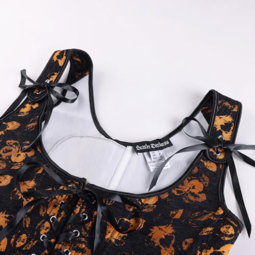 Image of Scarlet Darkness Corset Tops for Women Renaissance Underbust Corset Boned Lace Up Corsets