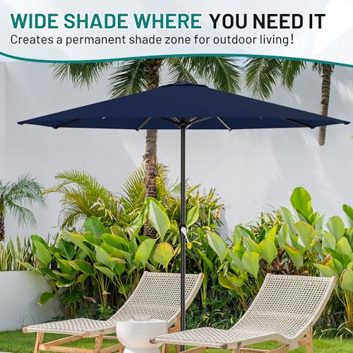 Image of AreShark 12 FT Patio Umbrella for Outdoor, Outdoor Table Umbrella with Crank, Outdoor Patio Umbrellas with 8 Sturdy Ribs, Patio Umbrellas for Market, Garden, Pool (Navy)