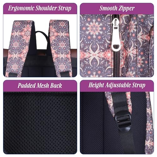 Image of Protecta Prisma Floral Printed Laptop Backpacks for Women and Men Fits 16Inch MacBooks Water-Repellent Bag for Office Collage and Travelling Print Padded Sleeve Lightweight Durable Design 18L
