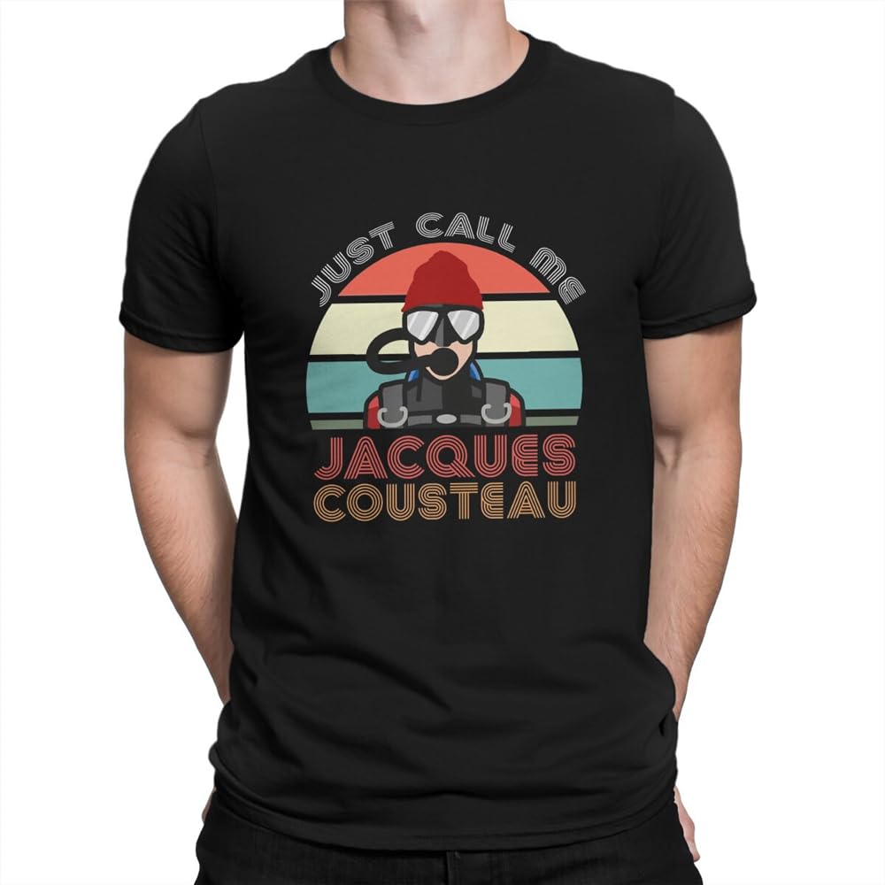 Dive Scuba Diving Polyester Tshirt Jacques Cousteau Legend T Shirt Leisure Men Tee Shirt Printing Big Sale Black