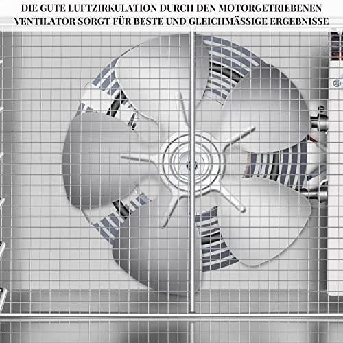 Edelstahl Dörrautomat mit Temperaturregler | 24h Timer | 360° Luftzirkulationssystem | Dörrer | (30-90°C) | Dörrgerät | Obsttrockner | Obst und Fleisch- Dörrapparat | Digitales Display | 6 Etagen – Bild 8