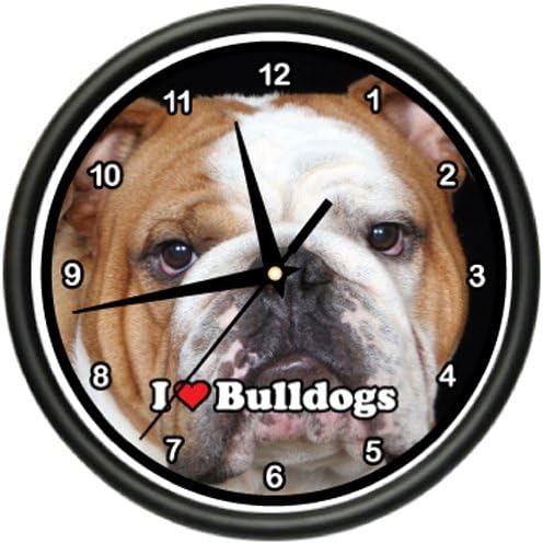 SignMission Bulldog Wall Clock pet Dogs Owner Breeder Gift