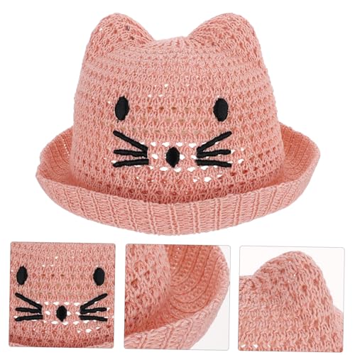 Fashionable Boys and Girls Sun Hat Lightweight Beach Bucket Hat for Boys Girls Breathable Cotton Polyester Uv Protection Pink4