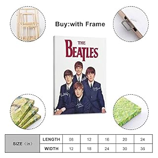 YUHINN Poster décoratif avec autographe The Beatles – Impression sur toile – Pour chambre à coucher – 40 x 60 cm - Les Beatles, Paul McCartney, John Lennon, RIngo Starr, George Harrison YUHINN Poster décoratif avec autographe The Beatles - Impression sur toile - Pour chambre à coucher - 40 x 60 cm – Image 2