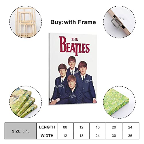 YUHINN Poster décoratif avec autographe The Beatles – Impression sur toile – Pour chambre à coucher – 40 x 60 cm - Les Beatles, Paul McCartney, John Lennon, RIngo Starr, George Harrison YUHINN Poster décoratif avec autographe The Beatles - Impression sur toile - Pour chambre à coucher - 40 x 60 cm – Image 3