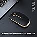 Vssoplor Wireless Mouse, 2.4G Slim Portable Computer Laptop Mouse with Nano Receiver Quiet Silent Optical Mice for Notebook, PC, Laptop, Computer-Black and Gold