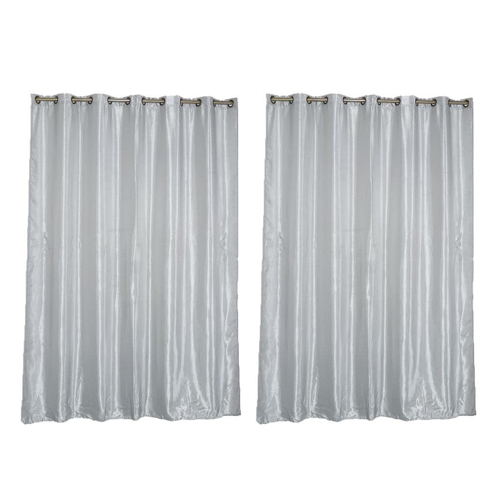 Enakshi® Pair Satin Window Curtains Blackout Blinds Shade Drape Grey Grommet_L|Home & Garden | Window Treatments & Hardware | Curtains Drapes & Valances-picture-19