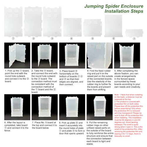 Image of Jumping Spider Enclosure,DIY Insects Habitat,Small Reptile Terrarium Glass House Accessories Set,with Temperature and Humidity Detector Water Feeder Platform Hide,5.5 inchx5.5 inchx9.5 inch (Forest)