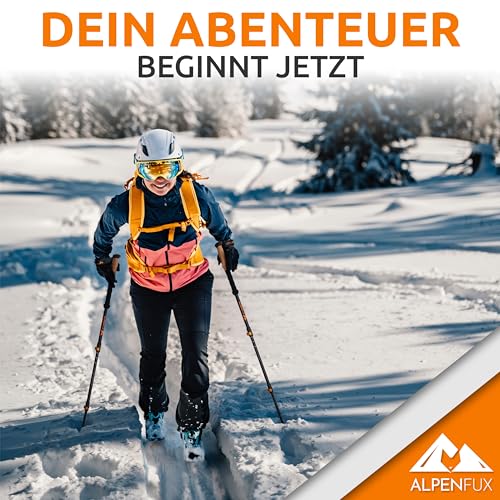 ALPENFUX® Premium Wanderstöcke Teleskop, Trekkingstöcke, Nordic Walking Stöcke, leicht und verstellbar mit Korkgriff für Damen und Herren