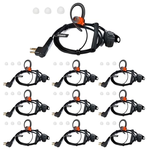 Auricular walkie talkie para evitar caídas compatible con Motorola GP300 PTT rojo 10 pack
