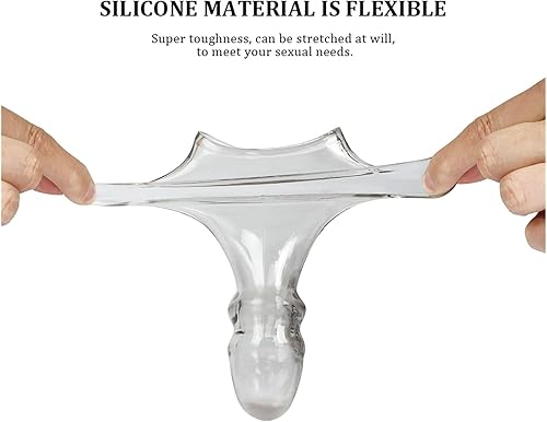 Miniatura 6 de Extensor de pollos para el pene, consolador de ampliación reutilizable de silicona, anillo para penig, masajeador de punto G, juguetes sexuales para