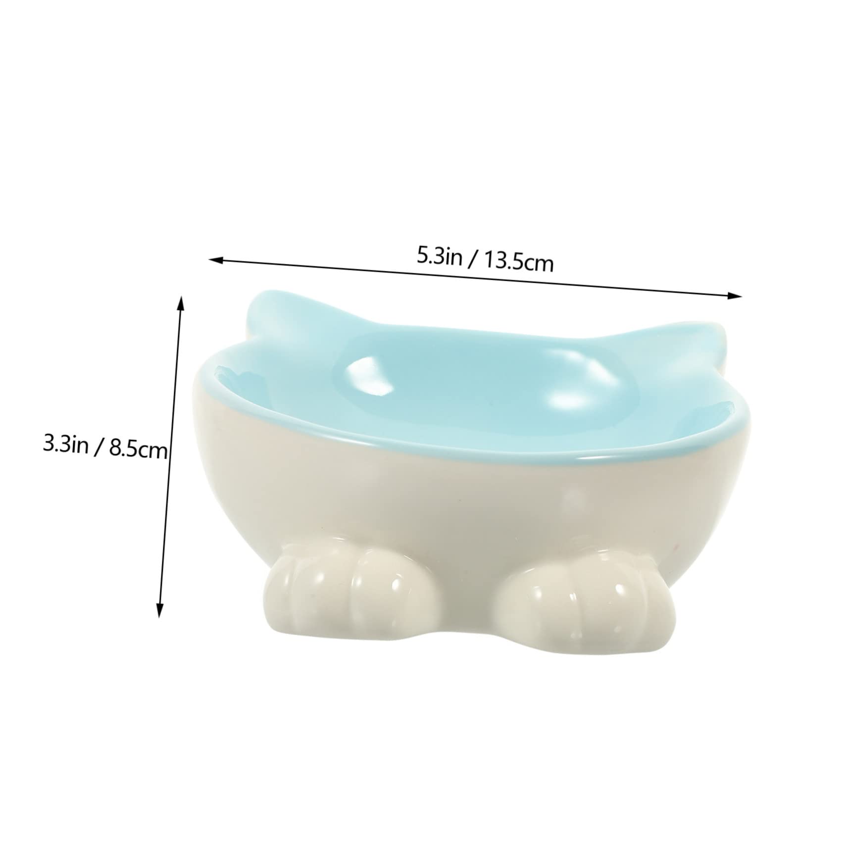 Abaodam Ceramic Cat Bowl with Cute Cat Ear Design Pet Food Feeder for Cats and Kittens Easy to Clean Smooth Surface for Food and Water Ceramic Pet Dish