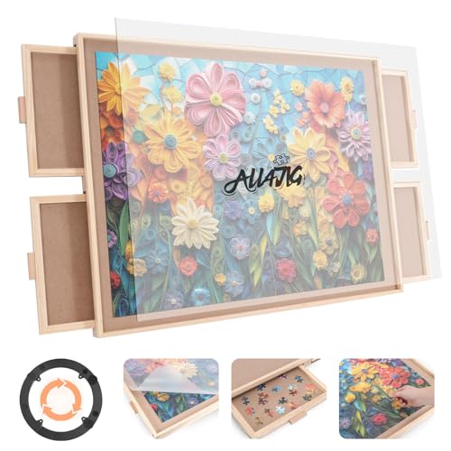 ALL4JIG 1500 Pieces Rotating Puzzle Board with 4 Drawers and...