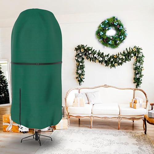 Protector impermeable para árbol artificial con cremallera longitudinal y cordón de ajuste inferior 3