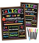 First & Last Day of School Board, 10.5 x 14 Inch Double Sided Back to School Chalkboard with Fram...