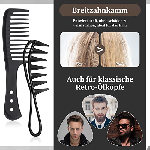 Foto von umorismo Kamm Kit 4 Stück Styling Kamm für Männer und Frauen Grober Kamm, breiter Zahnkamm, Präzisionskamm und Doppelkanten Strähnenkamm für Locken Profi Friseur Kamm Antistatischer