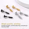 GoldChic Jewelry Black Screw Earrings For Men, Gold Statement Punk Earrings, Stainless Steel Hypoallergenic stud Earring for Sensitive Ears #4