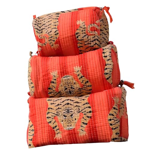 Trousse de toilette imprimée : sac matelassé pour maquillage de femme