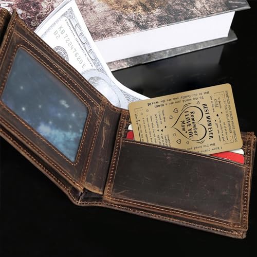 Emideary Best Mom Ever Brass Engraved Wallet Card - 'Best Mom Ever' Quote - Mother's Day Gift from Daughter4