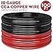 Taigoehua 100FT 10 Gauge Wire (50ft Each- Black/Red) 4 40A Fuse Holder/20 Lugs/ 3:1 Heat Shrink Tube-Copper Clad Aluminum CAA-Primary Automotive Wire,Car Amplifier Power & Ground Cable