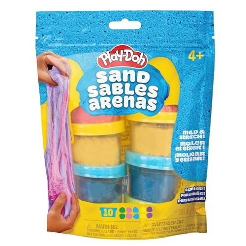 Play-Doh Sand Scented Slime 10-Pack Variety Resealable Cans Sensory Bin Filler Travel Toys Fun Goodie Bag Stuffers Toddler Party Favors Gifts for Kids