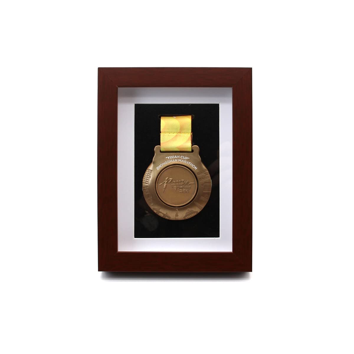 WANLIAN Espositore per medaglie, espositore in Legno massello con Cornice Profonda, espositore per medaglie Militari, medaglie per corridori, medaglie Sportive, medaglie per la Maratona, medaglie