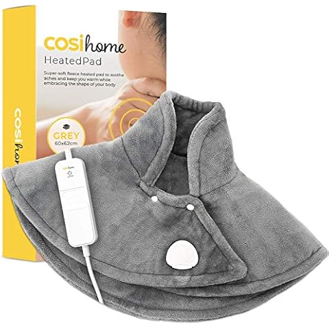 Electric Heat Pad for Neck & Shoulders by Cosi Home®, Luxury Heated Shoulder & Neck Warmer with 3 Heat Settings Made from Super Soft Fleece Material- Heating Pad Cover