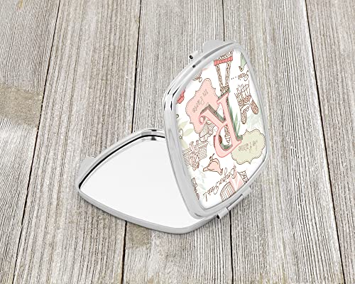 Espejo compacto redondo para maquillaje de viaje miniatura 2