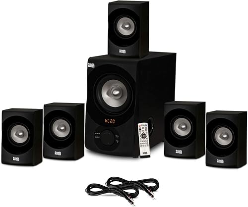 Audio acústico AA5171 Home Theater 5.1 Sistema de altavoces Bluetooth con FM y 2 cables de extensión
