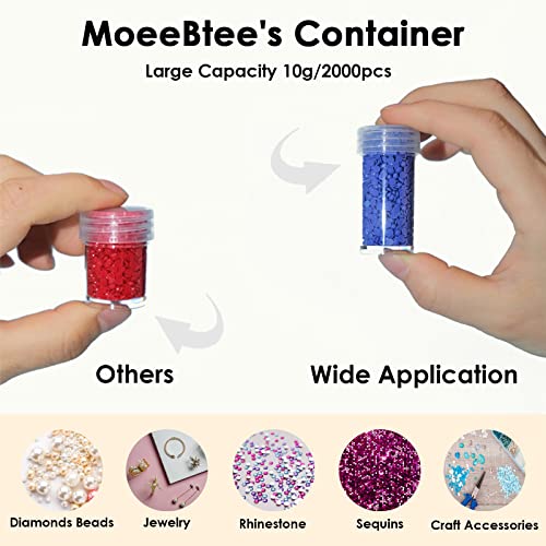 Image of MoeeBtee Diamond Painting Organizer - 60 Slot Accessories and Tools Case, Jewelry Beads Storage Box - Blue