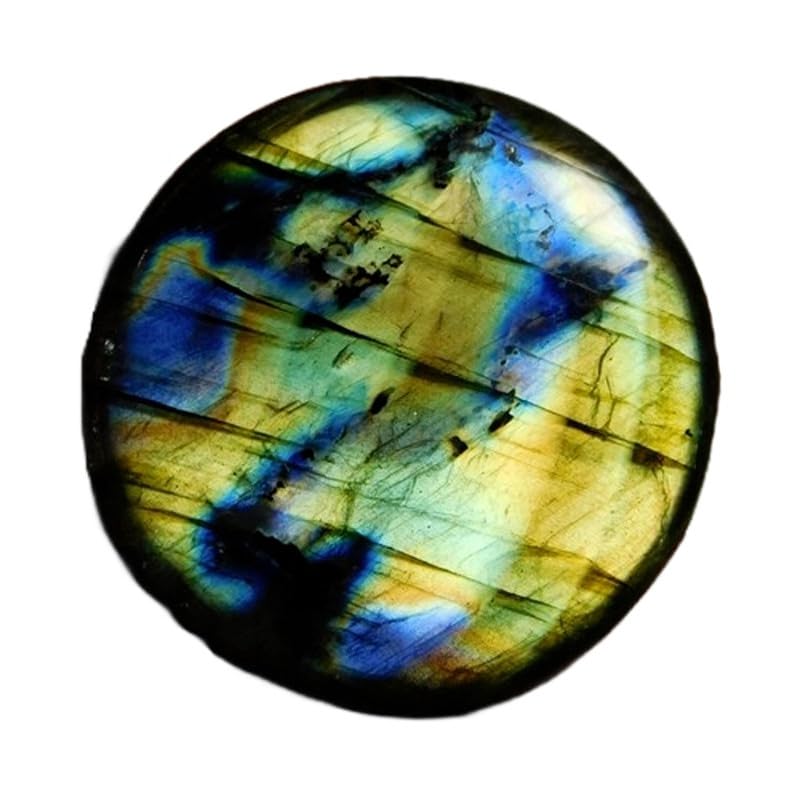 Labradorite naturelle ronde 38 mm cabochon dos plat pour réussir vos bijoux DIY
