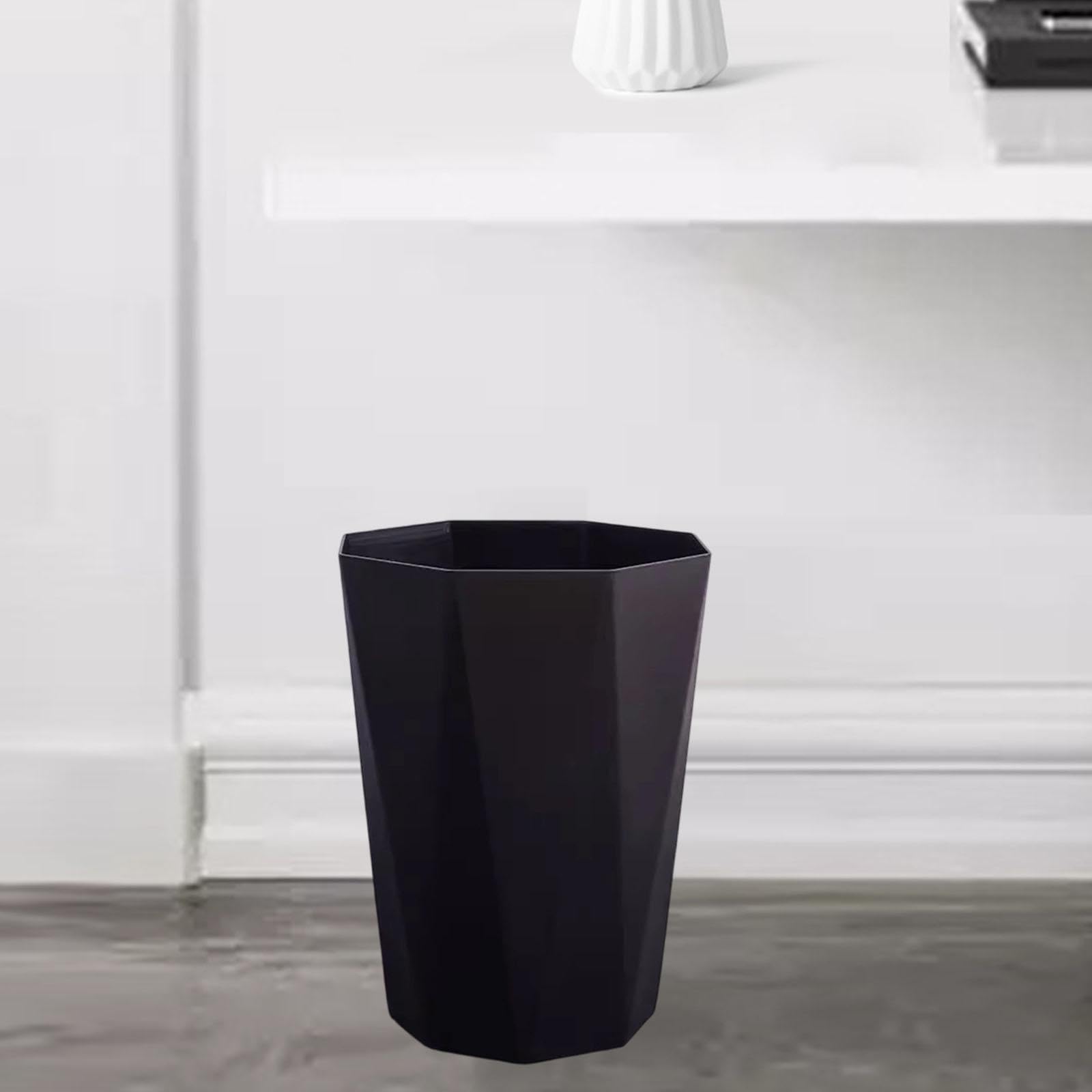 LOVIVER Piccolo bidone della Spazzatura, Contenitore per la Spazzatura, Senza Coperchio, Cestino per rifiuti Nordico Semplice, per dormitorio, Bagno, Nero